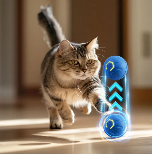 Interactive Smart Dog Toy Ball – USB Automatic Bouncing & Rolling Ball for Dogs & Cats