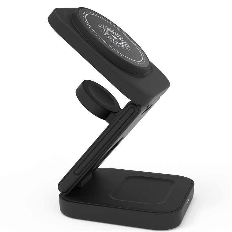 3-in-1 Foldable Wireless Charging Station – 30W MagSafe Compatible for iPhone, Apple Watch & AirPods