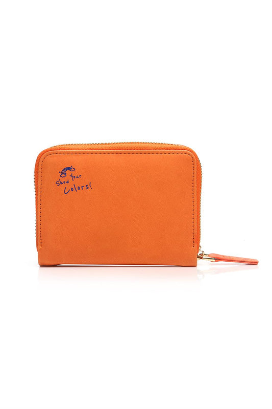 Women's Orange PU Leather Wallet – Slim Card Holder Purse | Juno Sky