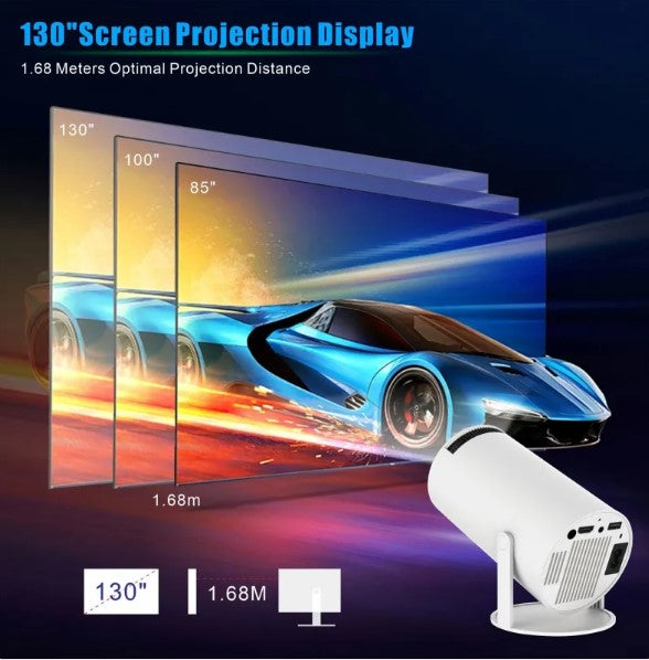 HY300 Pro HD Portable Projector – Home Theater, Gaming & Presentations with Built-In Speaker