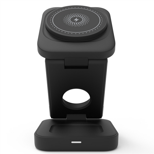 3-in-1 Foldable Wireless Charging Station – 30W MagSafe Compatible for iPhone, Apple Watch & AirPods