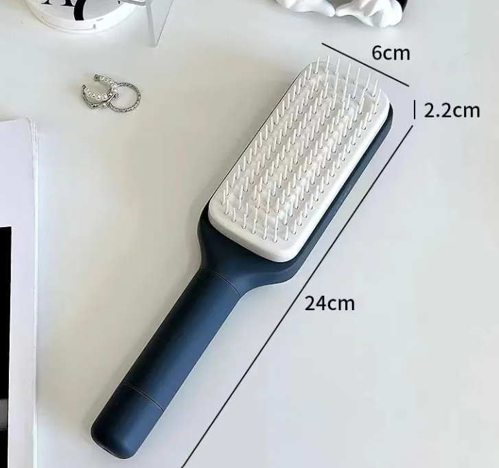 4-in-1 Self-Cleaning Hair Brush – Anti-Static, Scalable, Rotating Detangling Brush with Scalp Massage