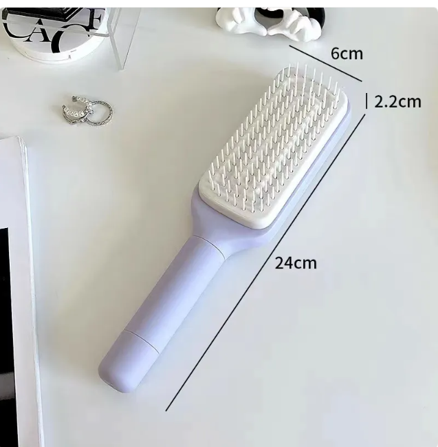 4-in-1 Self-Cleaning Hair Brush – Anti-Static, Scalable, Rotating Detangling Brush with Scalp Massage