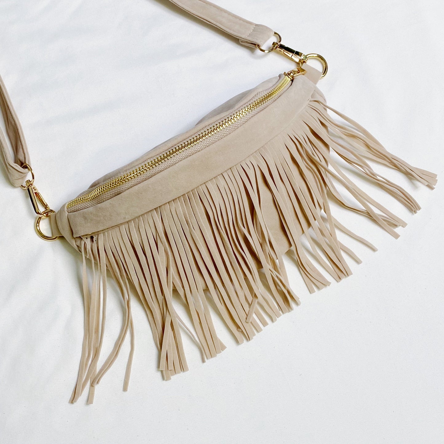 Convertible Fringe Sling Bag – Detachable Fringe Crossbody Purse with Adjustable Strap