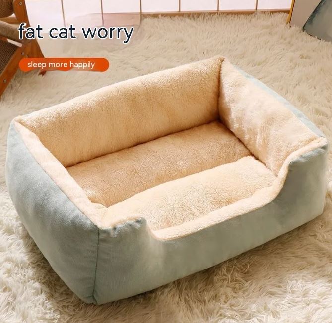 Warm & Cozy Plush Cat Bed – Thermal Insulated, Non-Slip, Machine Washable Pet Bed