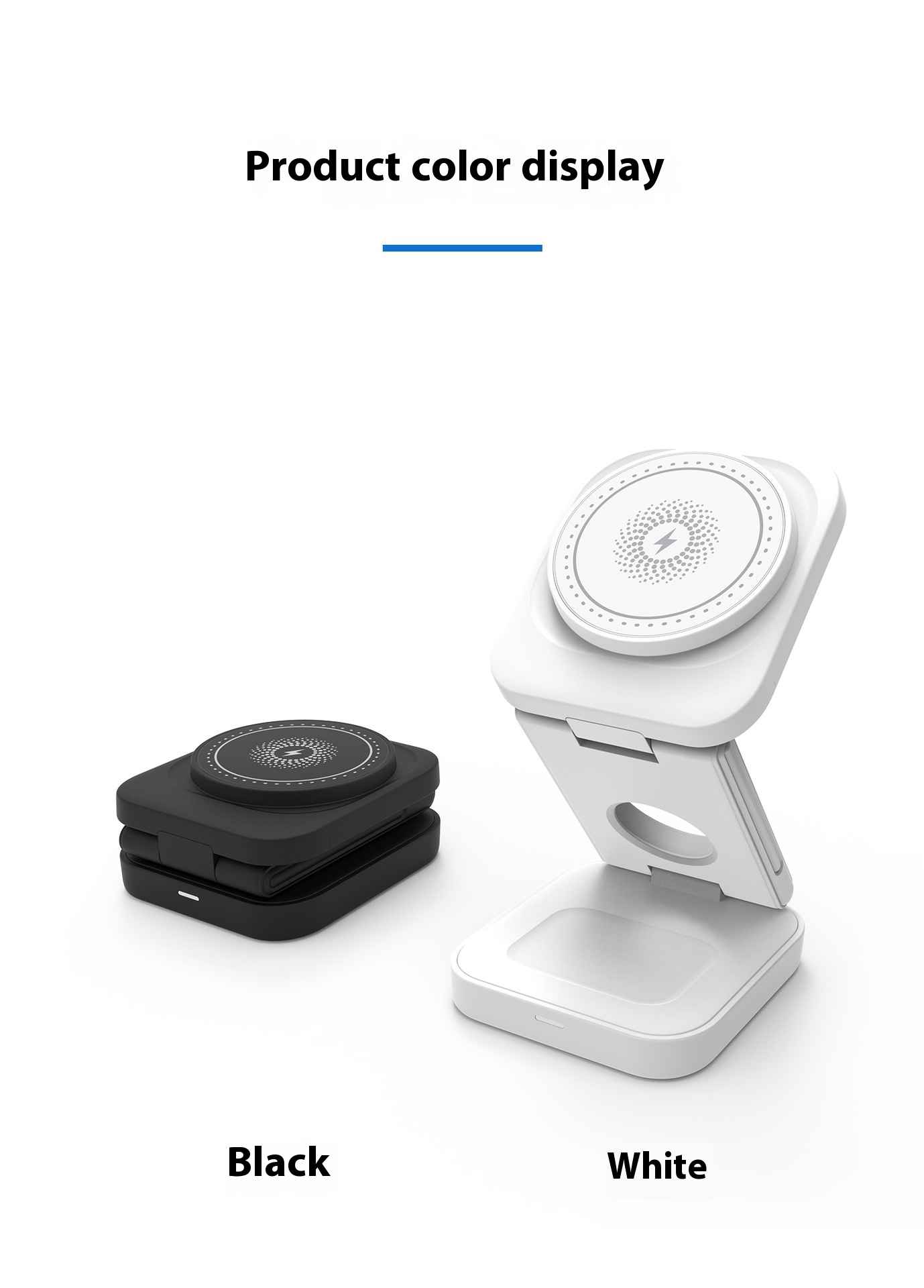 3-in-1 Foldable Wireless Charging Station – 30W MagSafe Compatible for iPhone, Apple Watch & AirPods