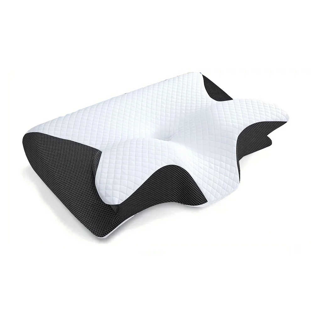 Memory Foam Cervical Neck Pillow – Orthopedic Contour Pillow for Neck Pain Relief & Better Sleep