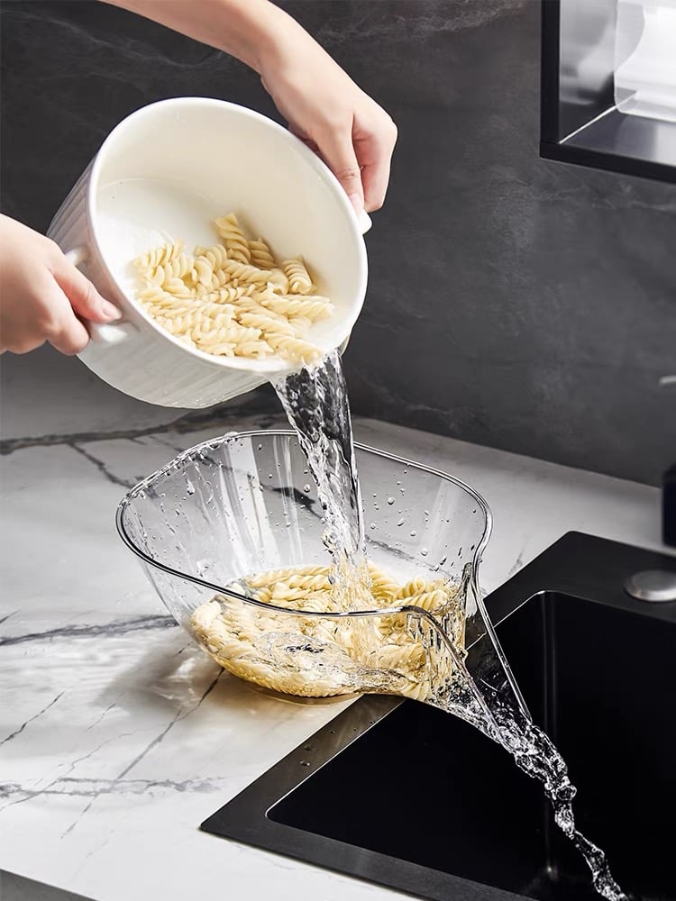 Heat Guard Kitchen Drain Basket – Multipurpose Colander, Salad Bowl & Vegetable Rinse Basket