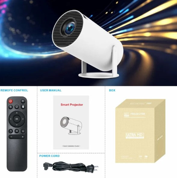 HY300 Pro HD Portable Projector – Home Theater, Gaming & Presentations with Built-In Speaker