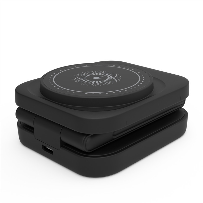 3-in-1 Foldable Wireless Charging Station – 30W MagSafe Compatible for iPhone, Apple Watch & AirPods