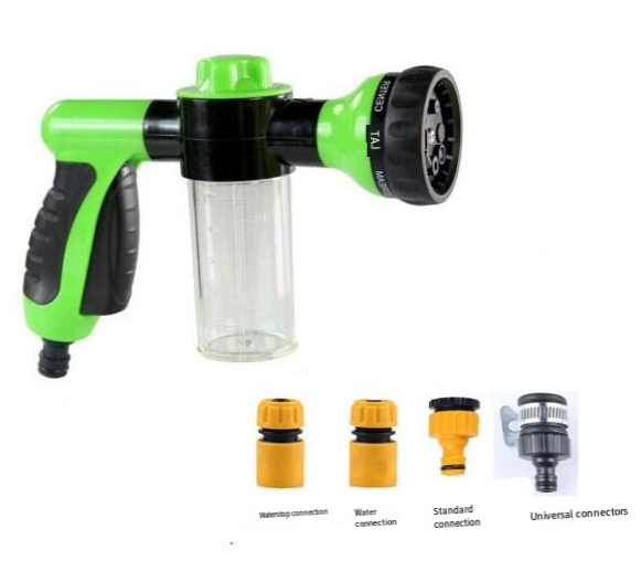 8-in-1 High-Pressure Dog Shower Sprayer with Brush & Grooming Comb – Garden Hose Attachment