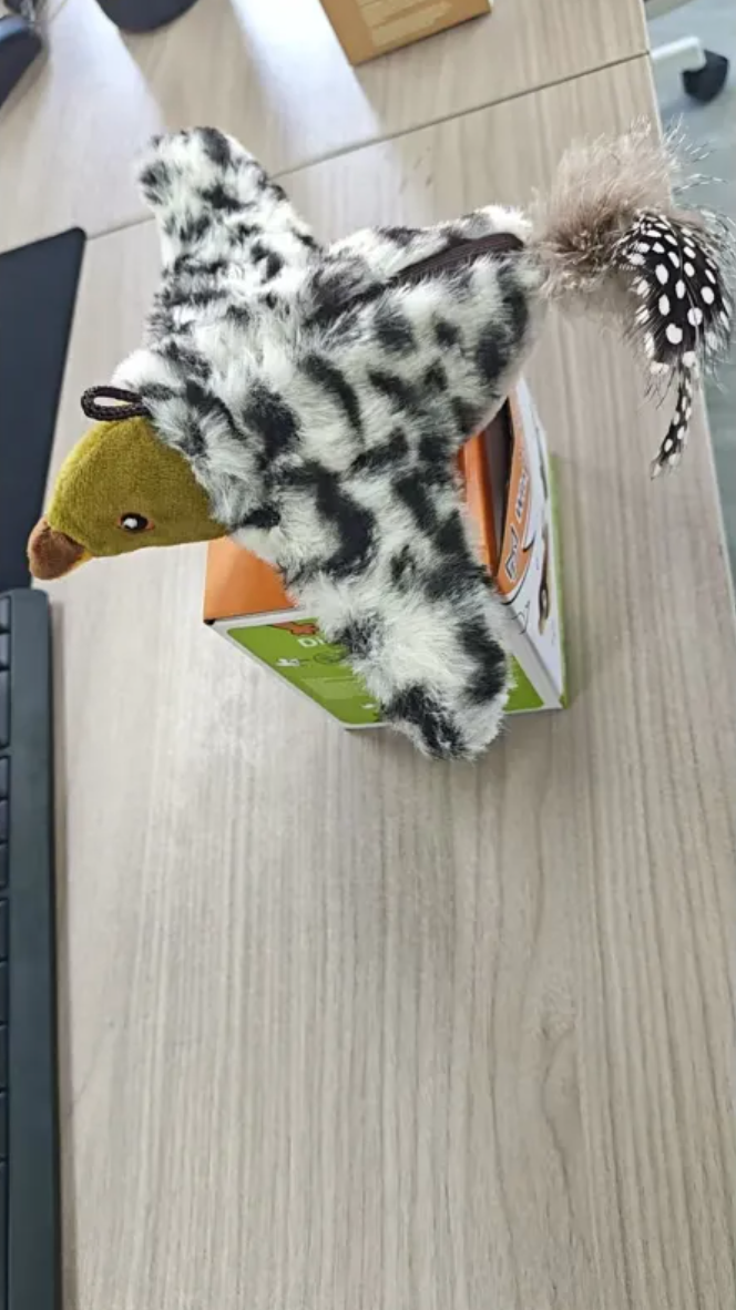 Plush Bird Pet Toy – Battery-Powered Lifelike Moving Sparrow, Duck & Swallow Toy for Cats & Dogs