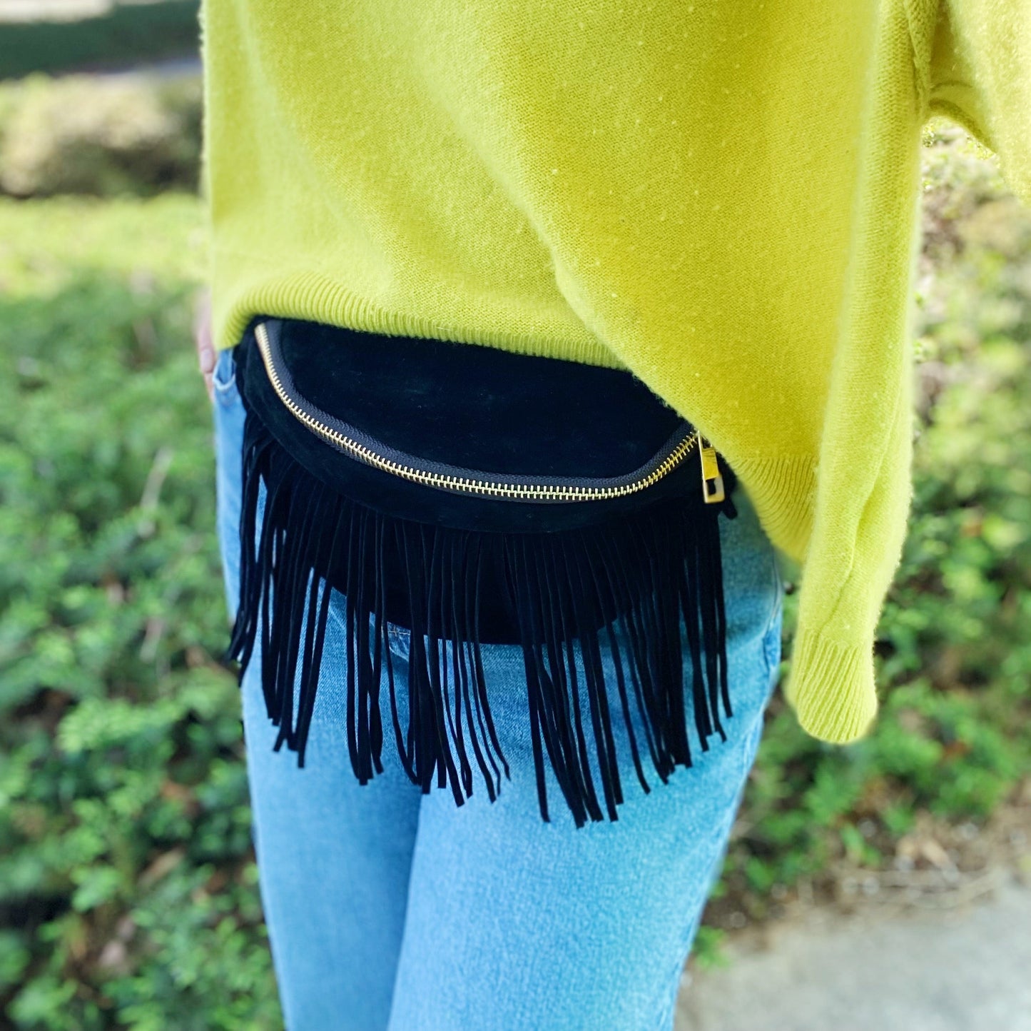 Convertible Fringe Sling Bag – Detachable Fringe Crossbody Purse with Adjustable Strap