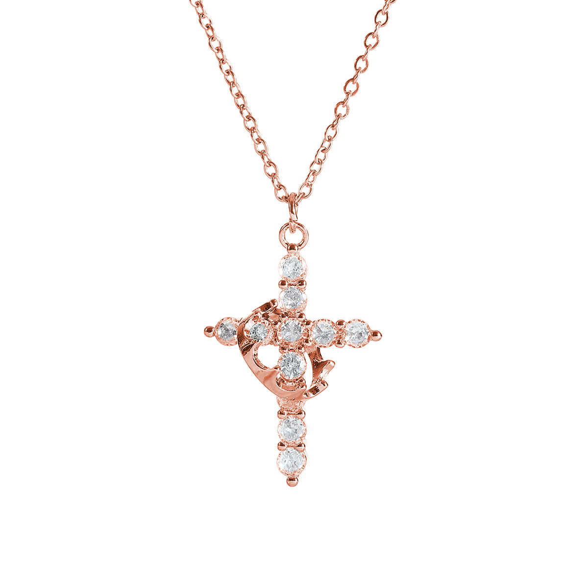 Crown Cross Y-Chain Necklace – Dainty Clavicle Necklace for Women, Faith & Elegance Jewelry