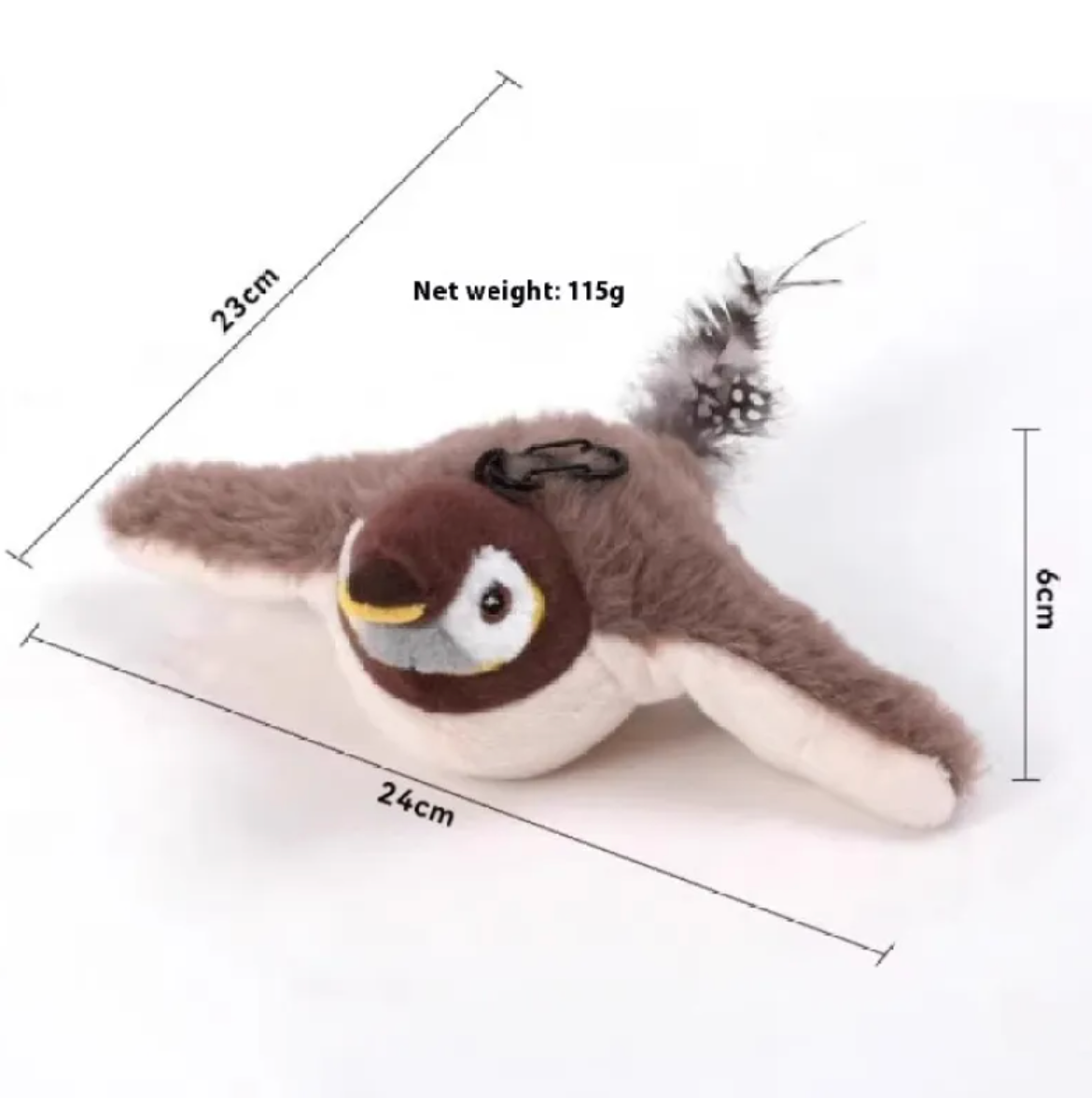 Plush Bird Pet Toy – Battery-Powered Lifelike Moving Sparrow, Duck & Swallow Toy for Cats & Dogs