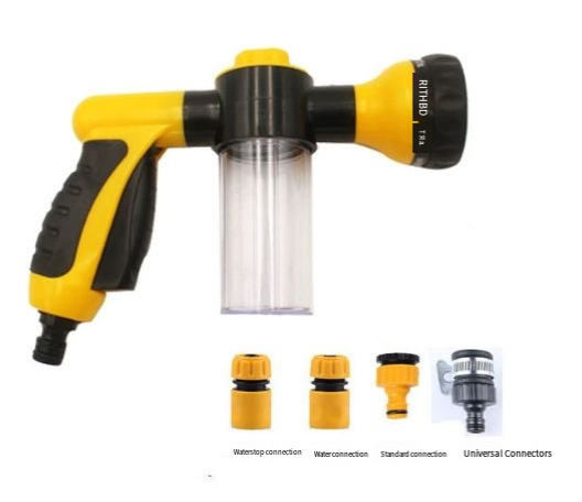 8-in-1 High-Pressure Dog Shower Sprayer with Brush & Grooming Comb – Garden Hose Attachment